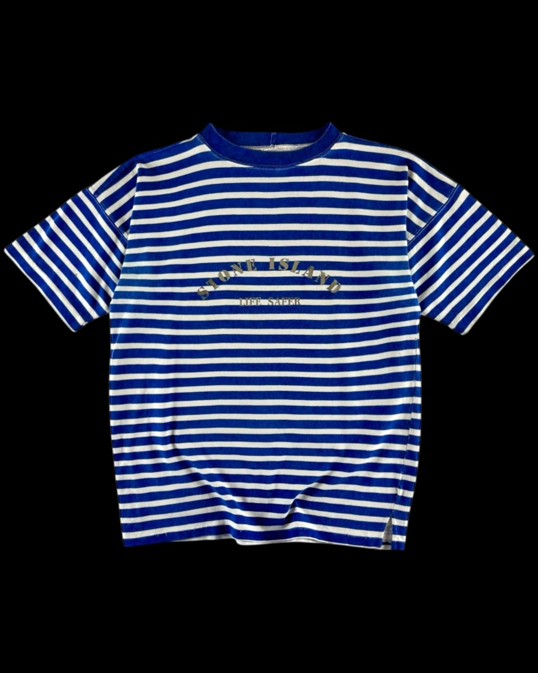 Stone Island 1980’s Reflective Logo Striped Life Safer T-Shirt [L]