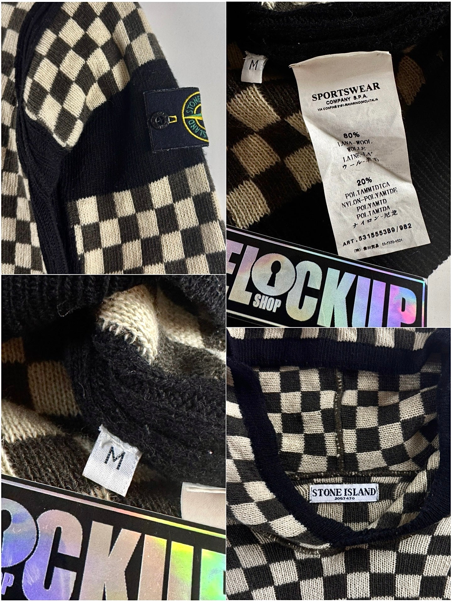 Stone Island AW 2010 Checkered Hooded Knitted Pullover [M]