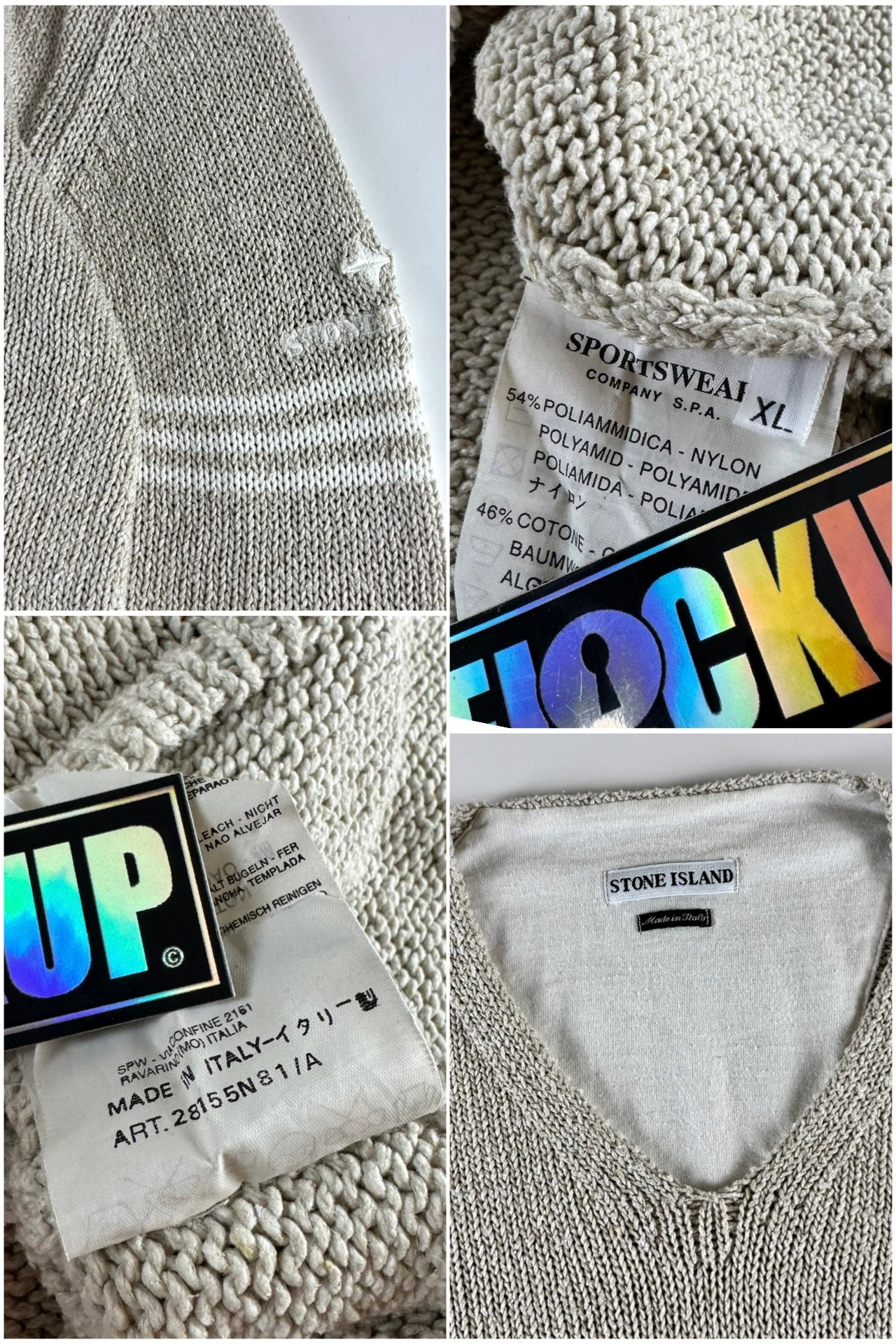 Stone Island SS 1998 Compass Logo Knitted Sweater [XL]