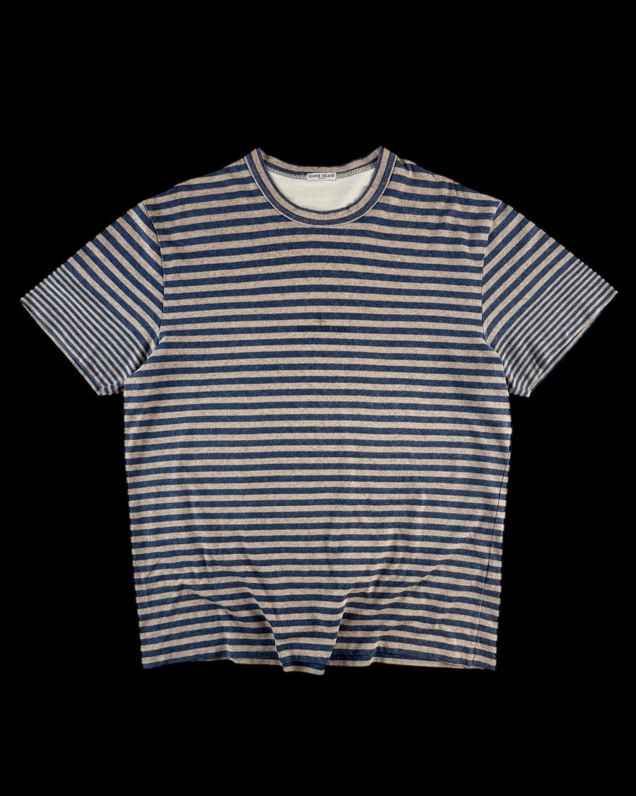Stone Island SS 2007 Striped Compass Logo T-Shirt [L]