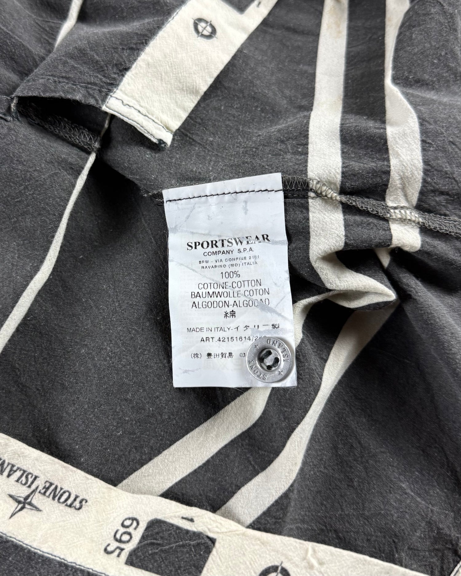 Stone Island 2000’s Button Up Anchor Logo Shirt [S]
