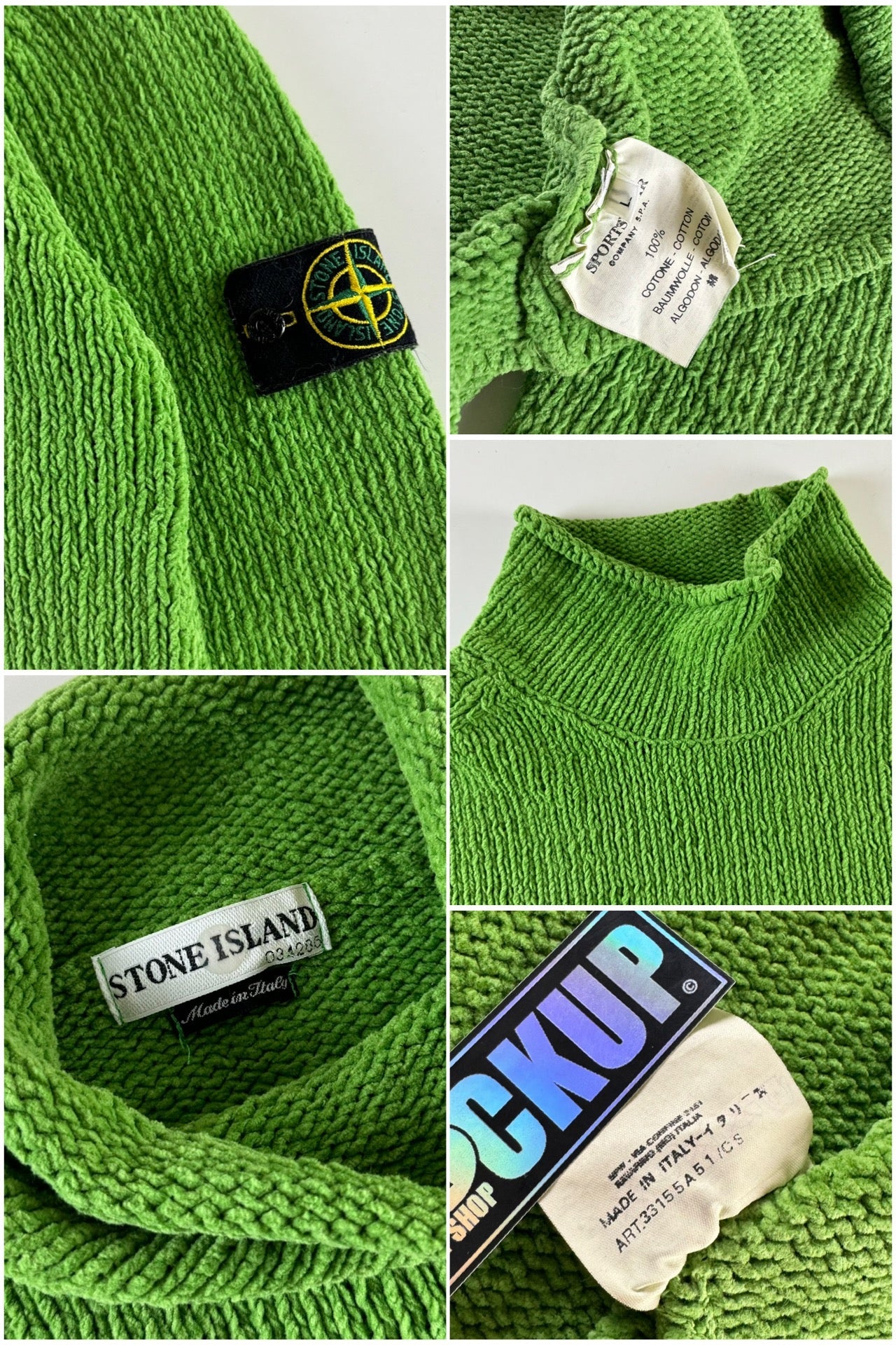 Stone Island 2000 Knitted Mock Neck Sweater [L]
