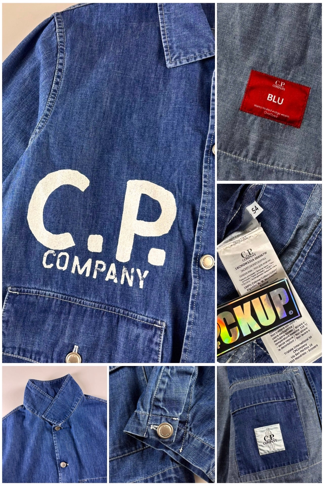 C.P. Company SS 2024 BLU Hand Painted Denim Chore Jacket [L]
