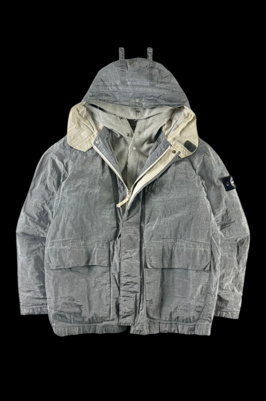 Stone Island 1999 Pure Metal Shell Hooded Jacket [L]