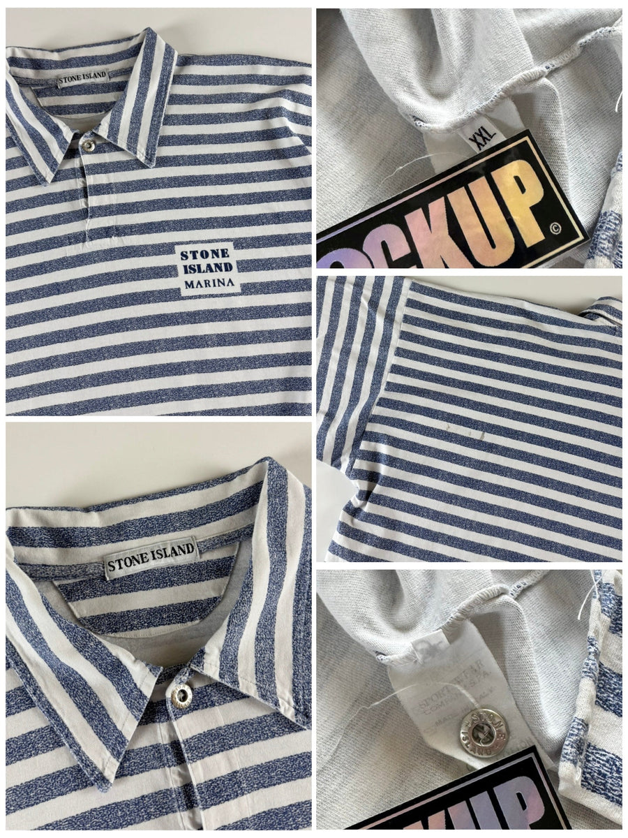 Stone Island SS 1988 Marina Box Logo Striped Polo [XXL]