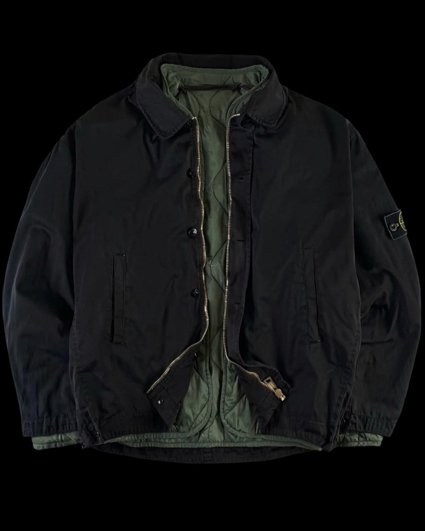 Stone Island 1985 Raso Gommato Jacket with Quilted Liner [L]
