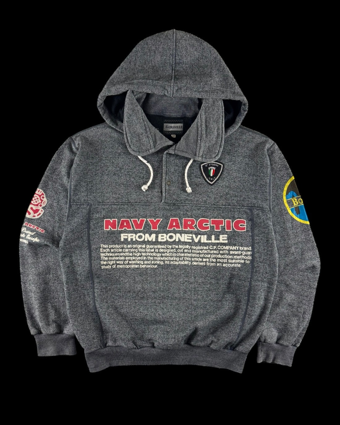 Boneville 1980’s Navy Arctic Pullover Hooded Sweatshirt [M]