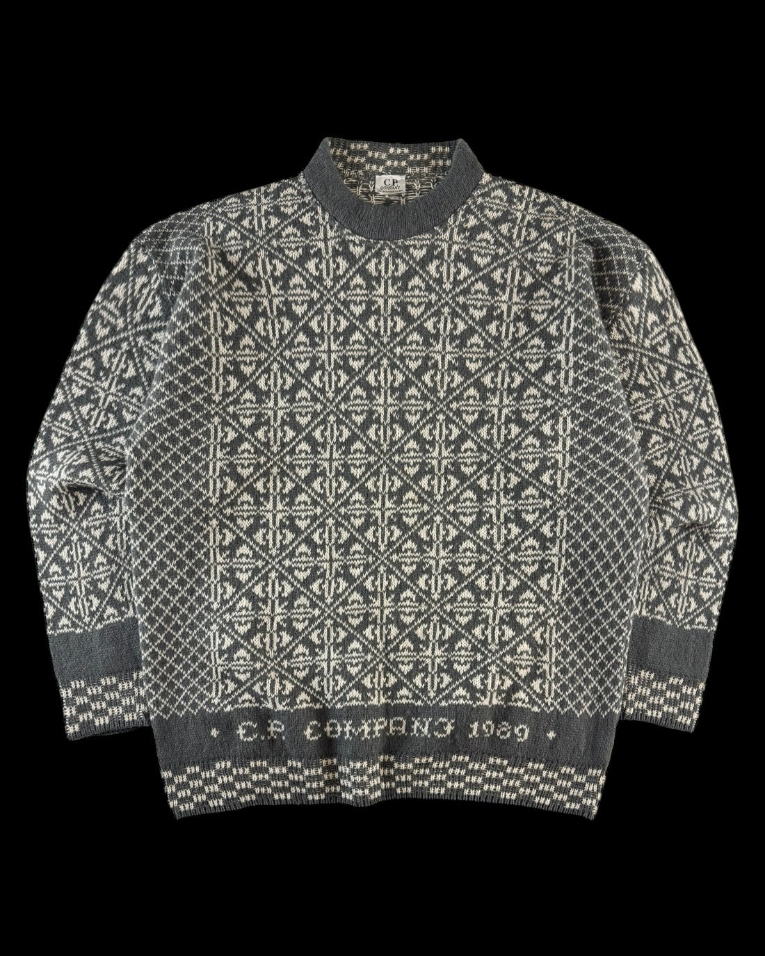 C.P. Company AW 1989 Jacquard Knitted Wool Sweater [L]