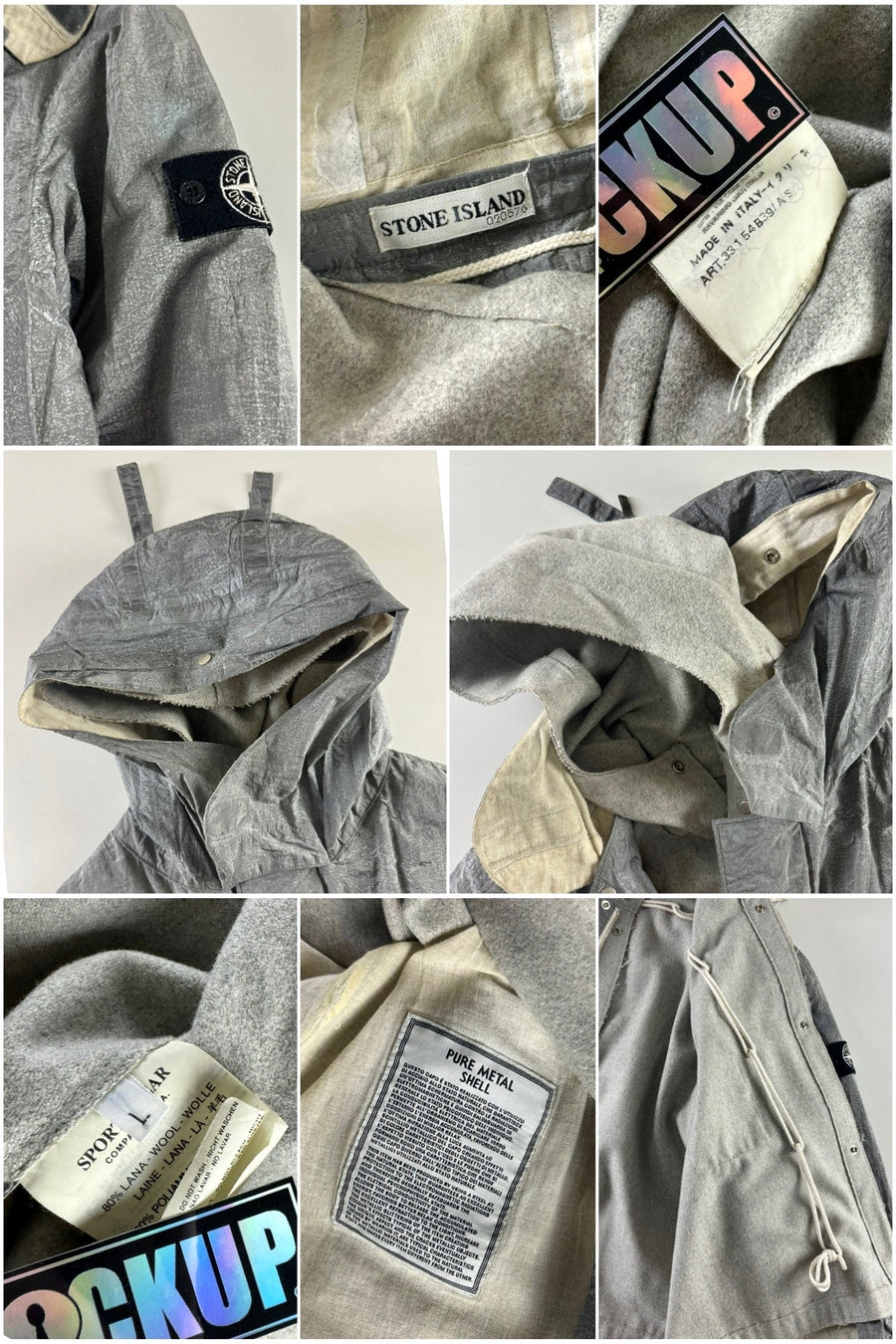 Stone Island 1999 Pure Metal Shell Hooded Jacket [L]