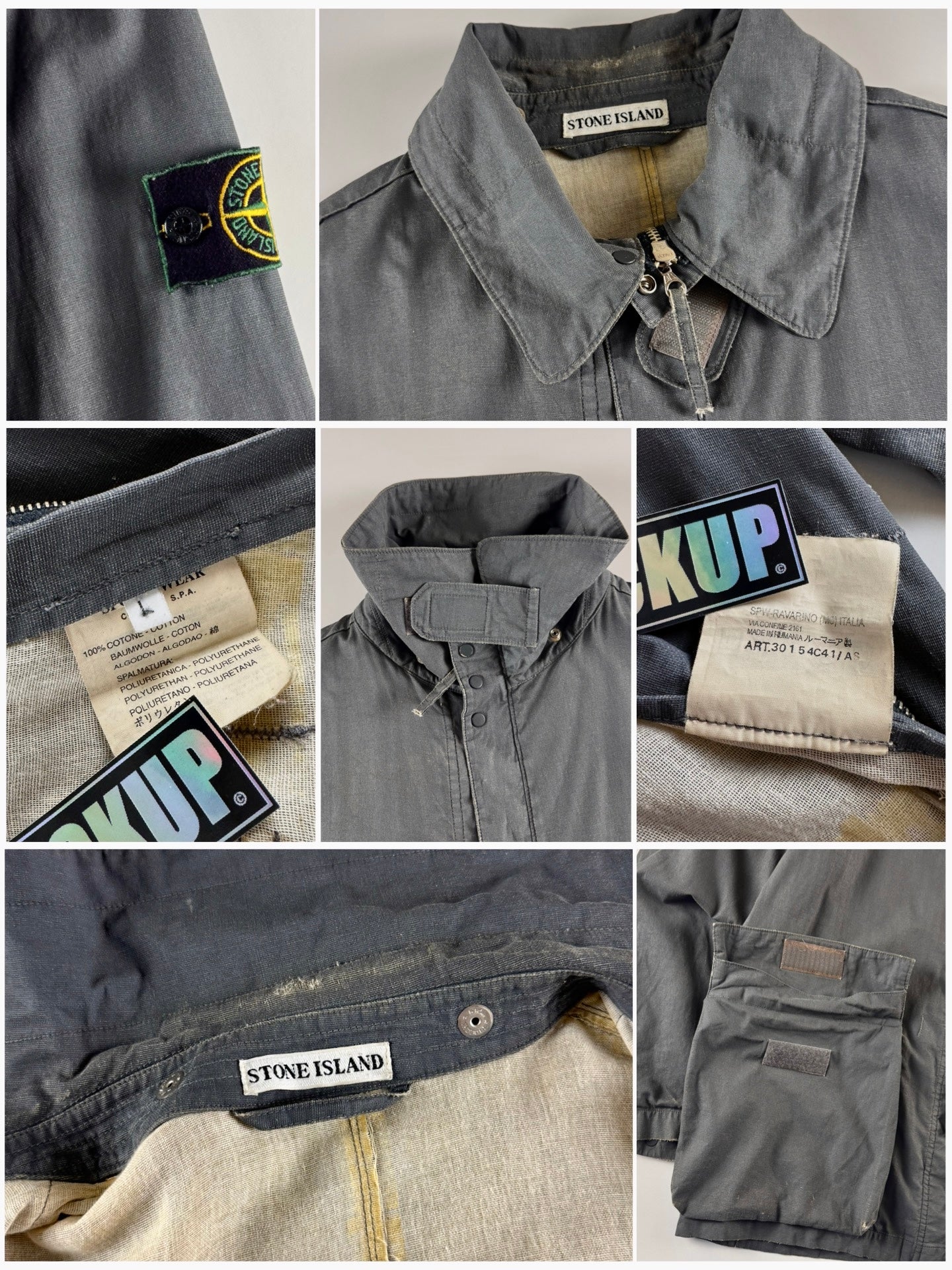 Stone Island SS 1999 Coated Cotton Field Jacket [L]