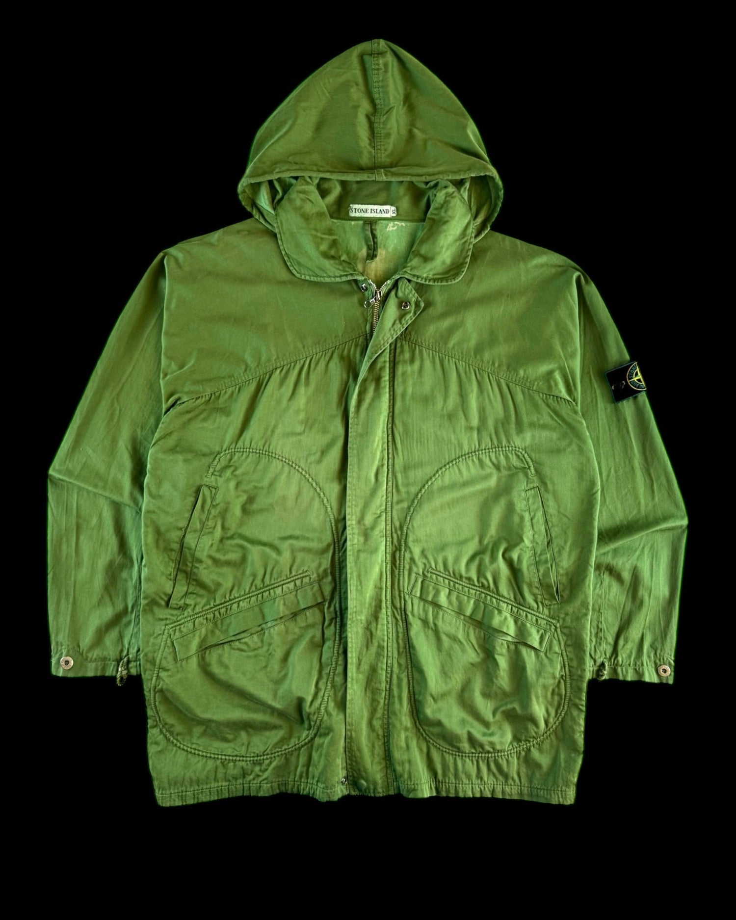 Stone Island 1980’s Raso Gommato Hooded Parka Jacket [XL]