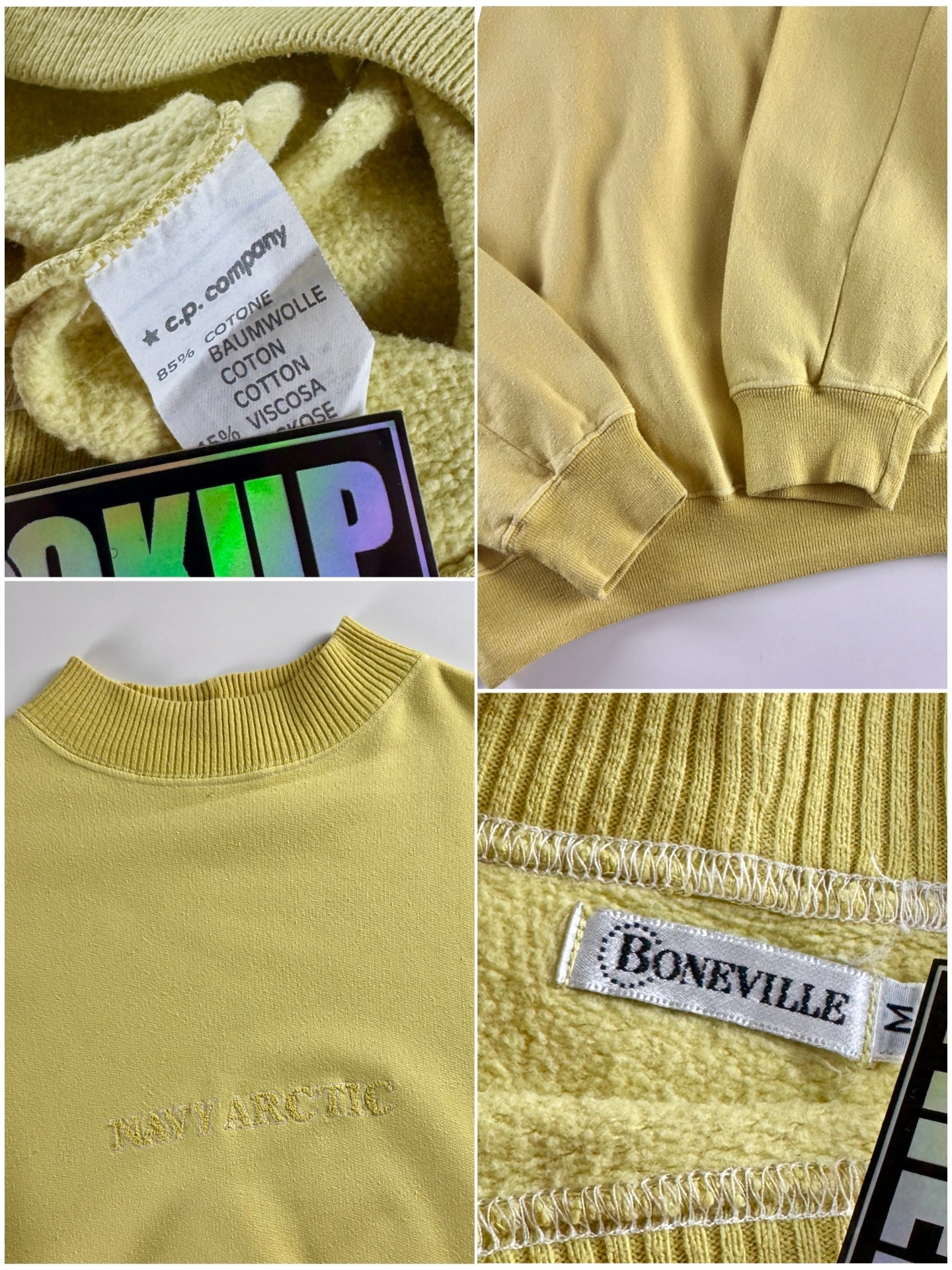 Boneville 1980’s Navy Arctic Chenille Logo Mock Neck Sweater [M]