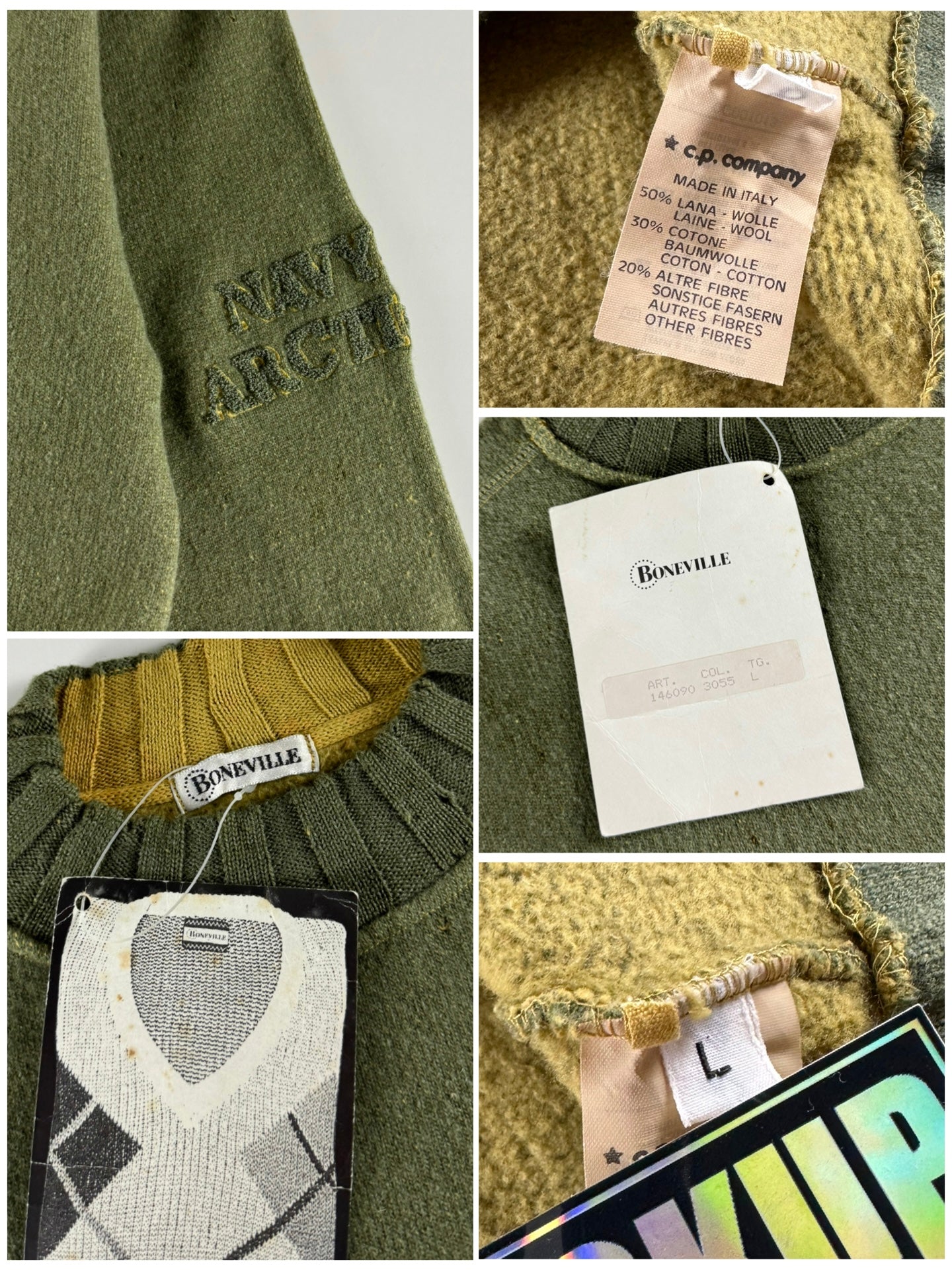 Boneville AW 1988 Navy Arctic Mock Neck Knitted Sweater [L]