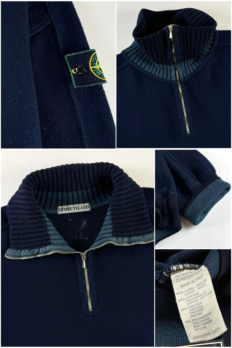 Stone Island 1988 1/4 Zip Pullover Sweater [L]