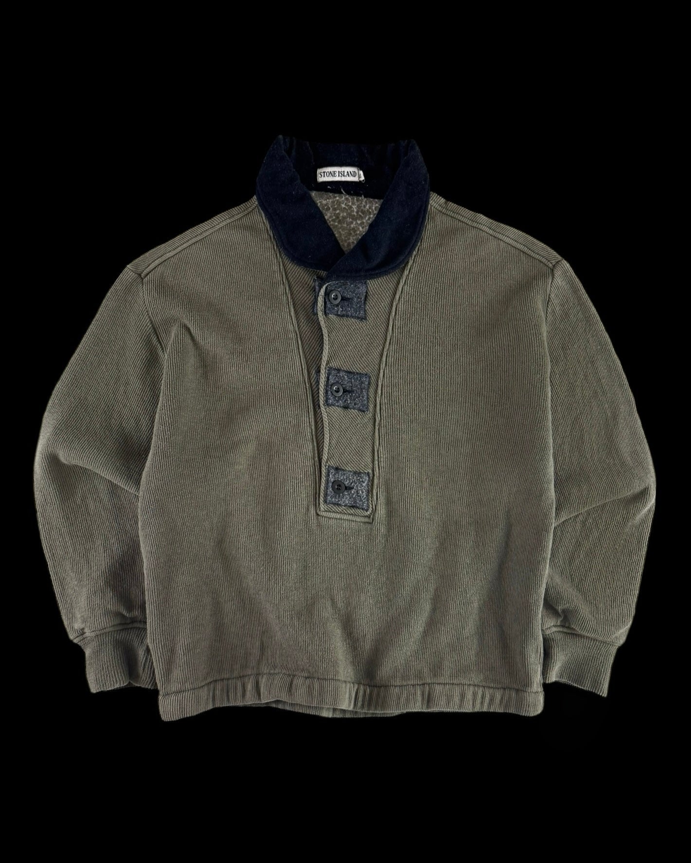 Stone Island 1980’s Ribbed Fleece Lined Pullover [XL]