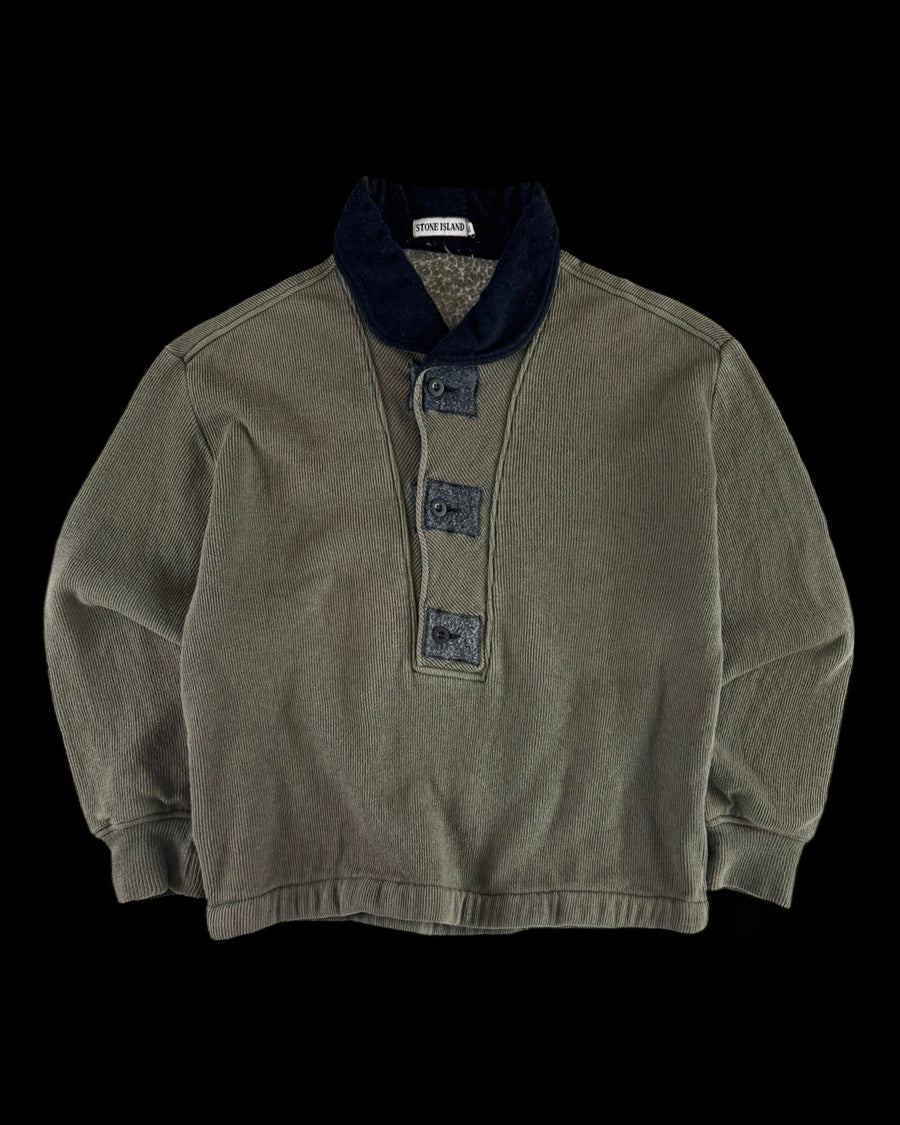 Stone Island 1980’s Ribbed Fleece Lined Pullover [XL]