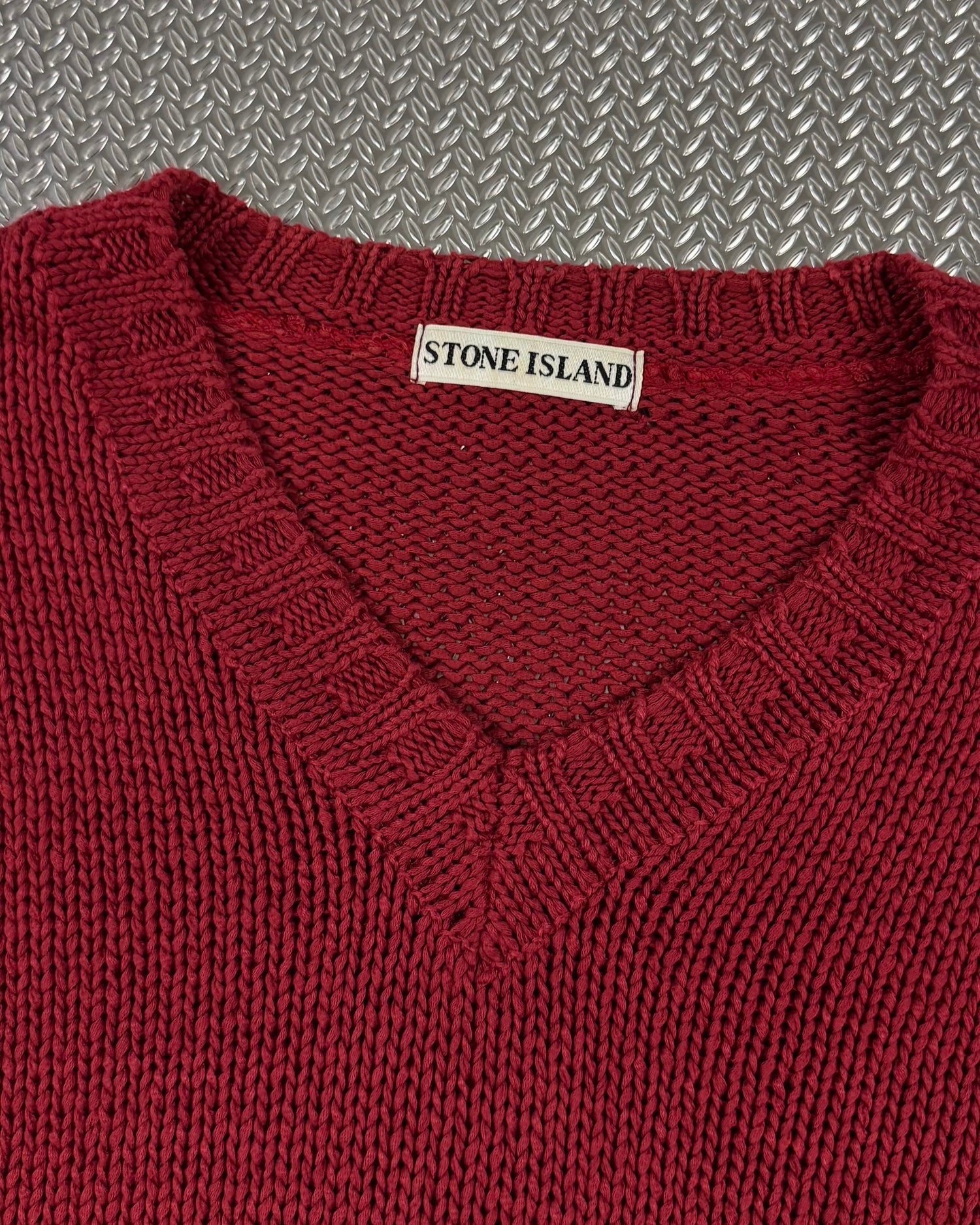 Stone Island 1990’s Knitted V-Neck Sweater [L]