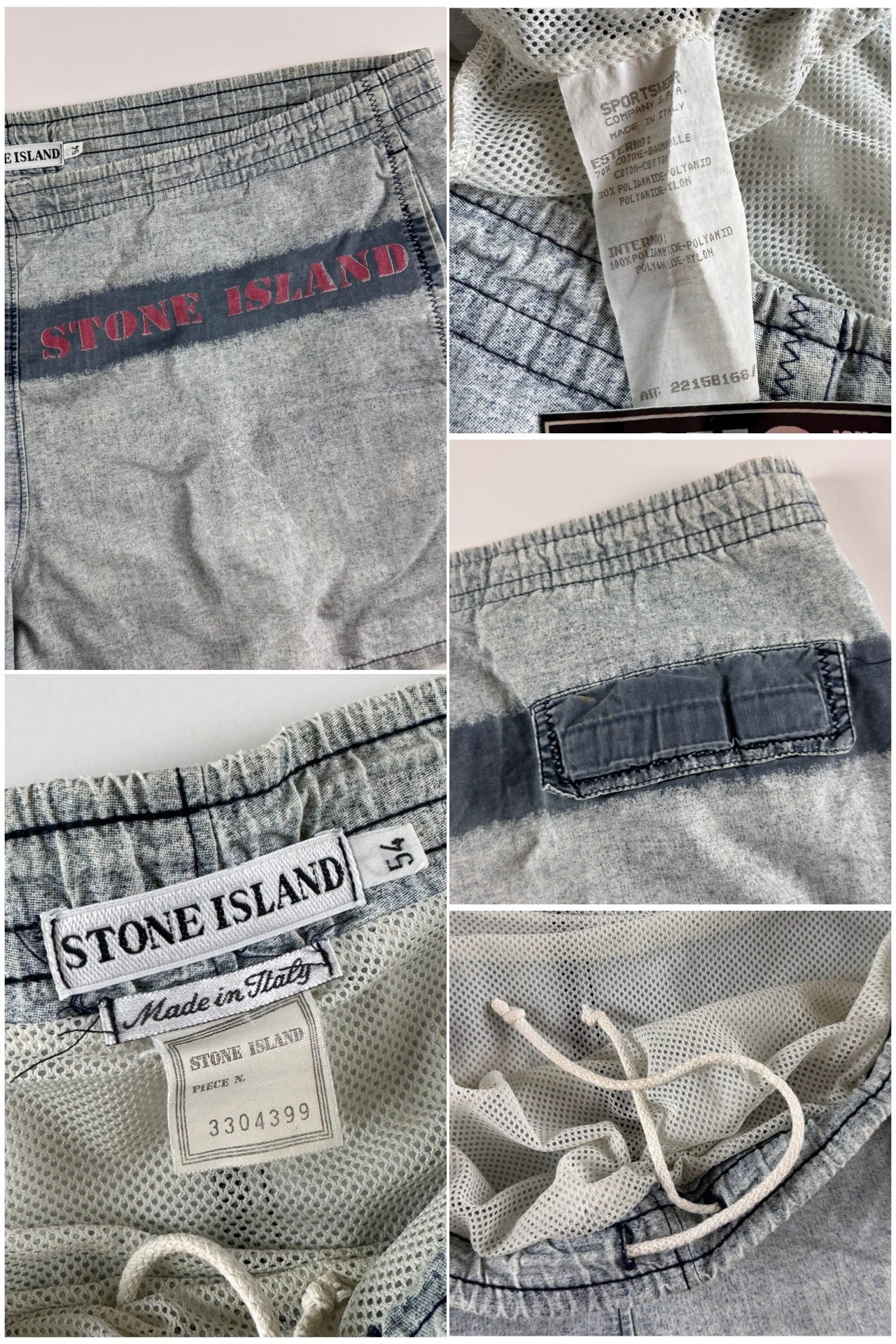 Stone Island SS 1995 Spellout Swimming Shorts [W38]