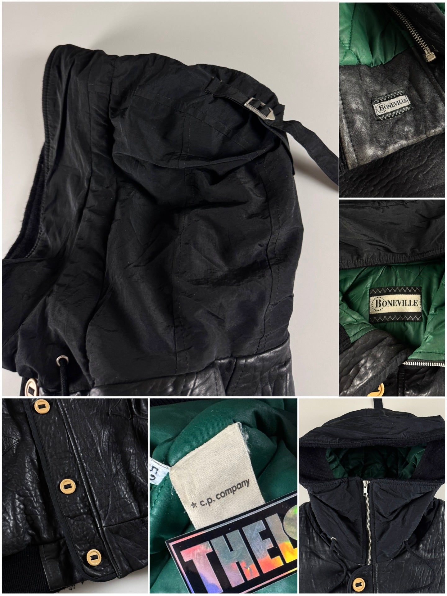 Boneville 1980’s Leather Hooded Jacket [XXL]