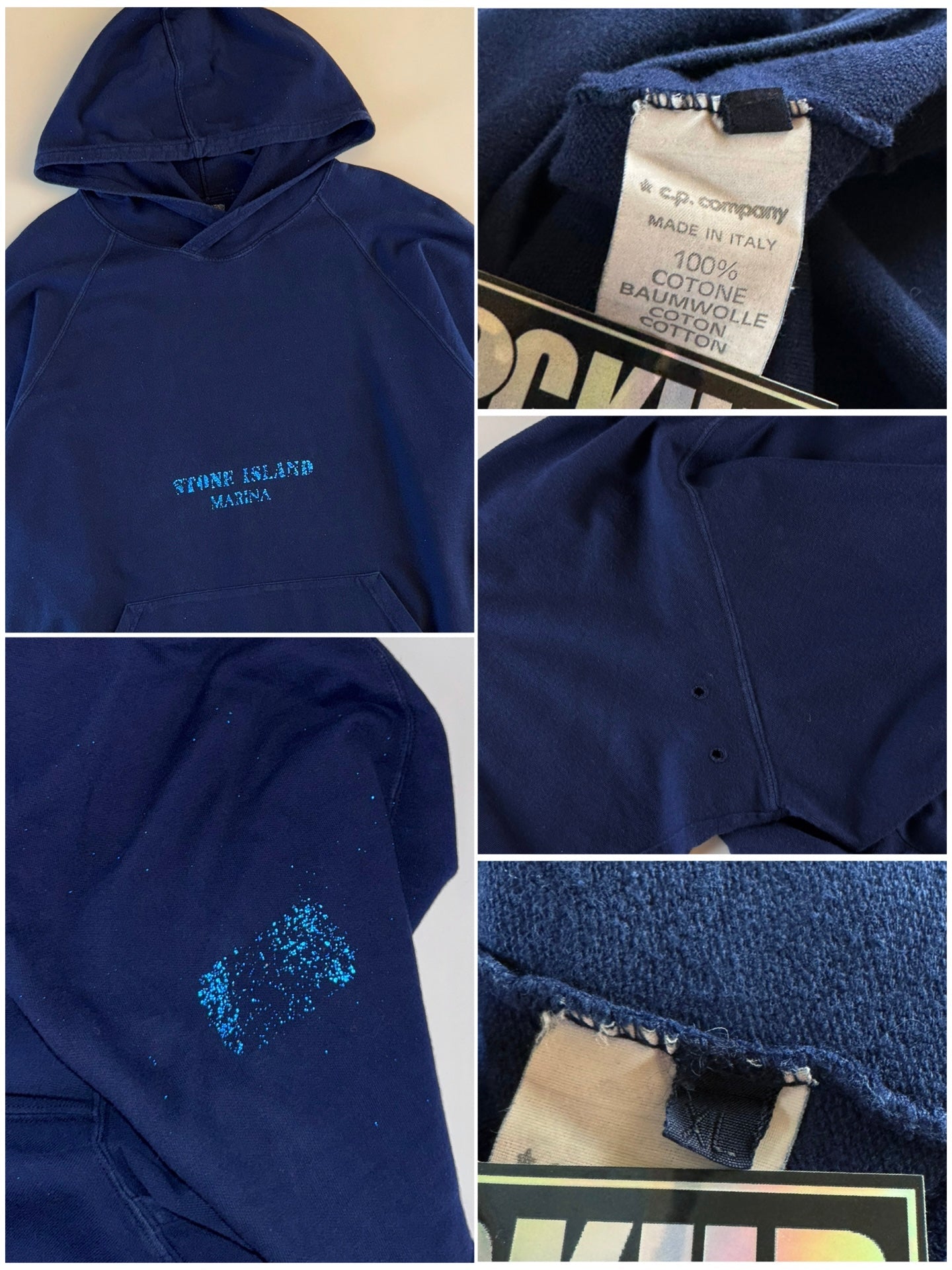 Stone Island 1980’s Marina Reflective Logo Hooded Sweatshirt [XL]