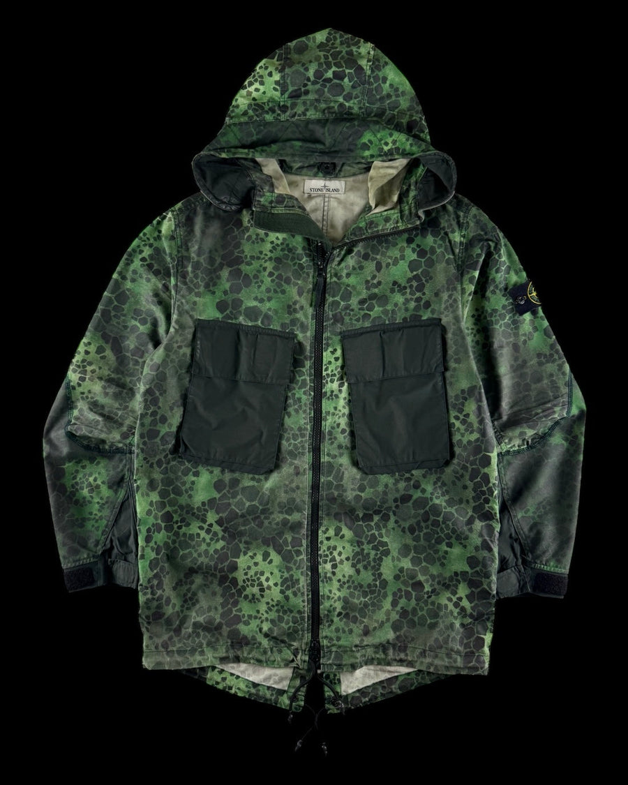 Stone Island SS 2015 Aligator Camo Light Cotton Nylon Parka Jacket [M]