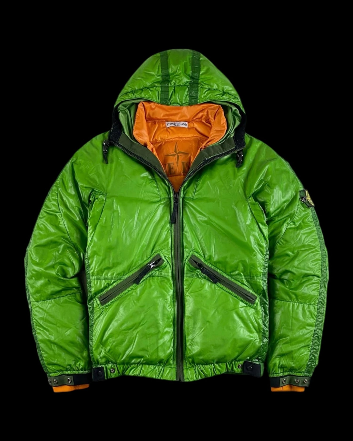 Stone Island 2008 Goose Down Mesh Badge Puffer Jacket [S]