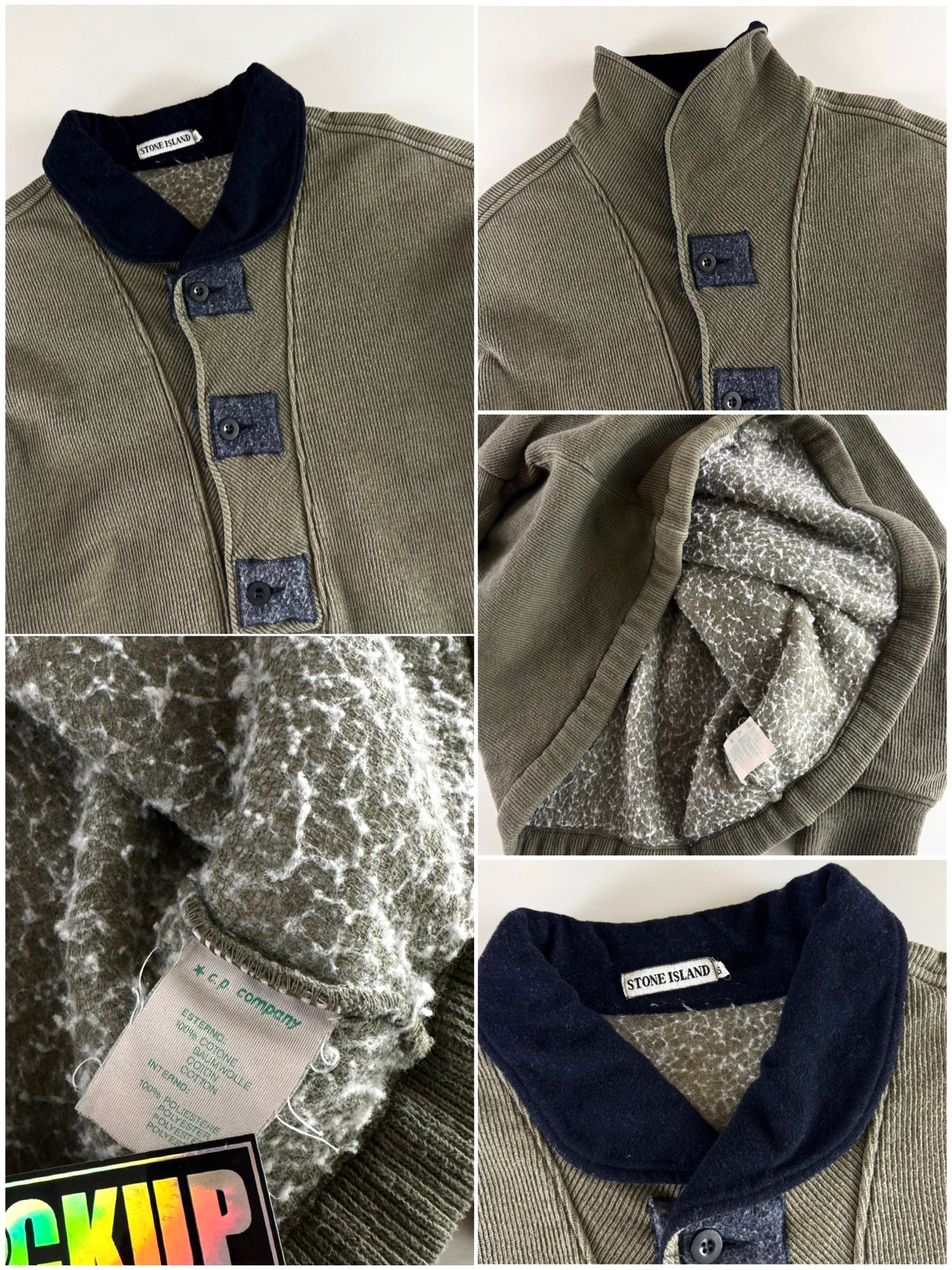 Stone Island 1980’s Ribbed Fleece Lined Pullover [XL]