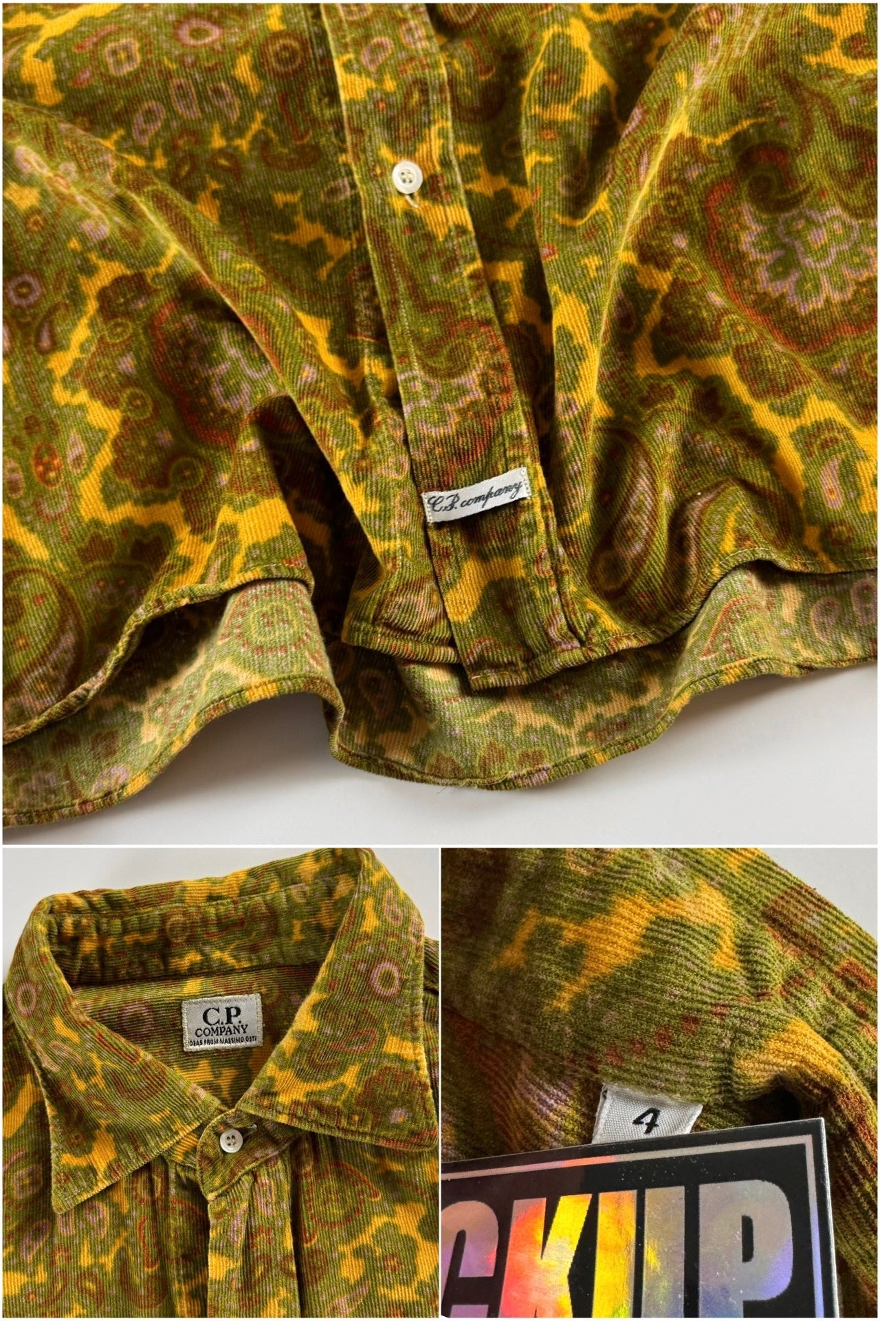 C.P. Company 1980’s Paisley Print Corduroy Shirt [XL]
