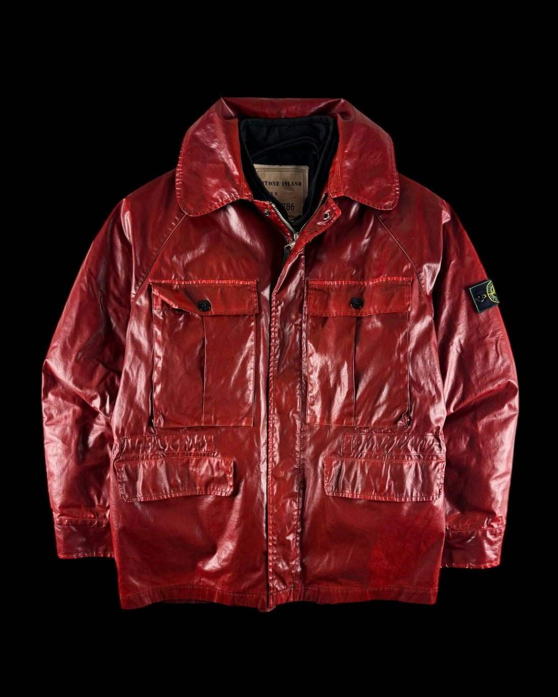 Stone Island AW 1994 Glazed Silk Toffee Wrapper Jacket [XL]
