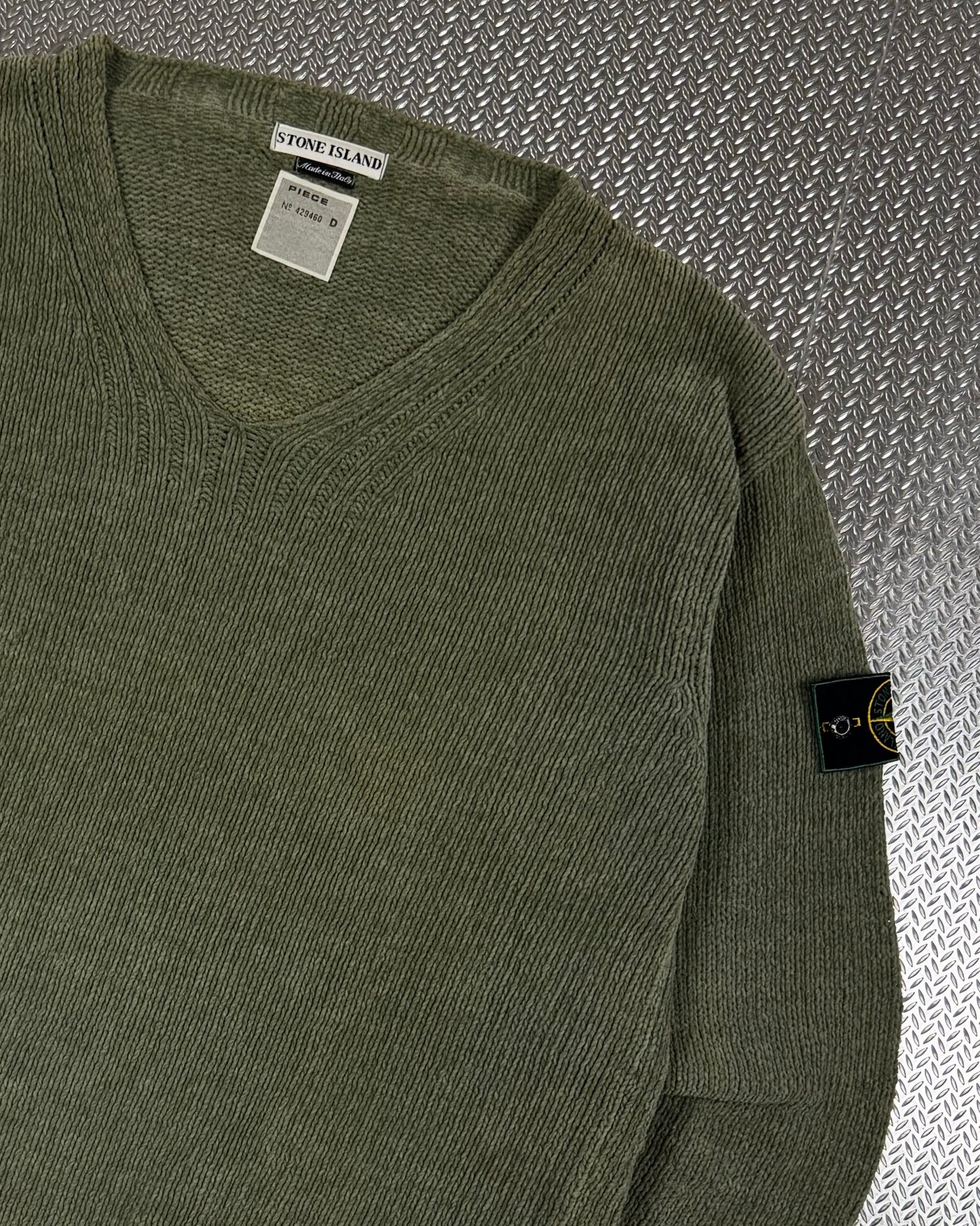 Stone Island SS 1999 Knitted V-Neck Sweater [L]