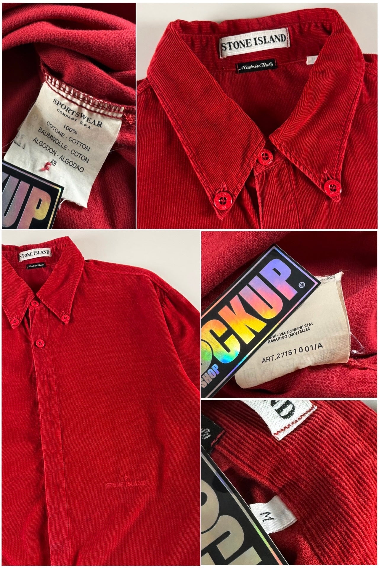 Stone Island AW 1997 Needle Corduroy Casual Shirt [M]