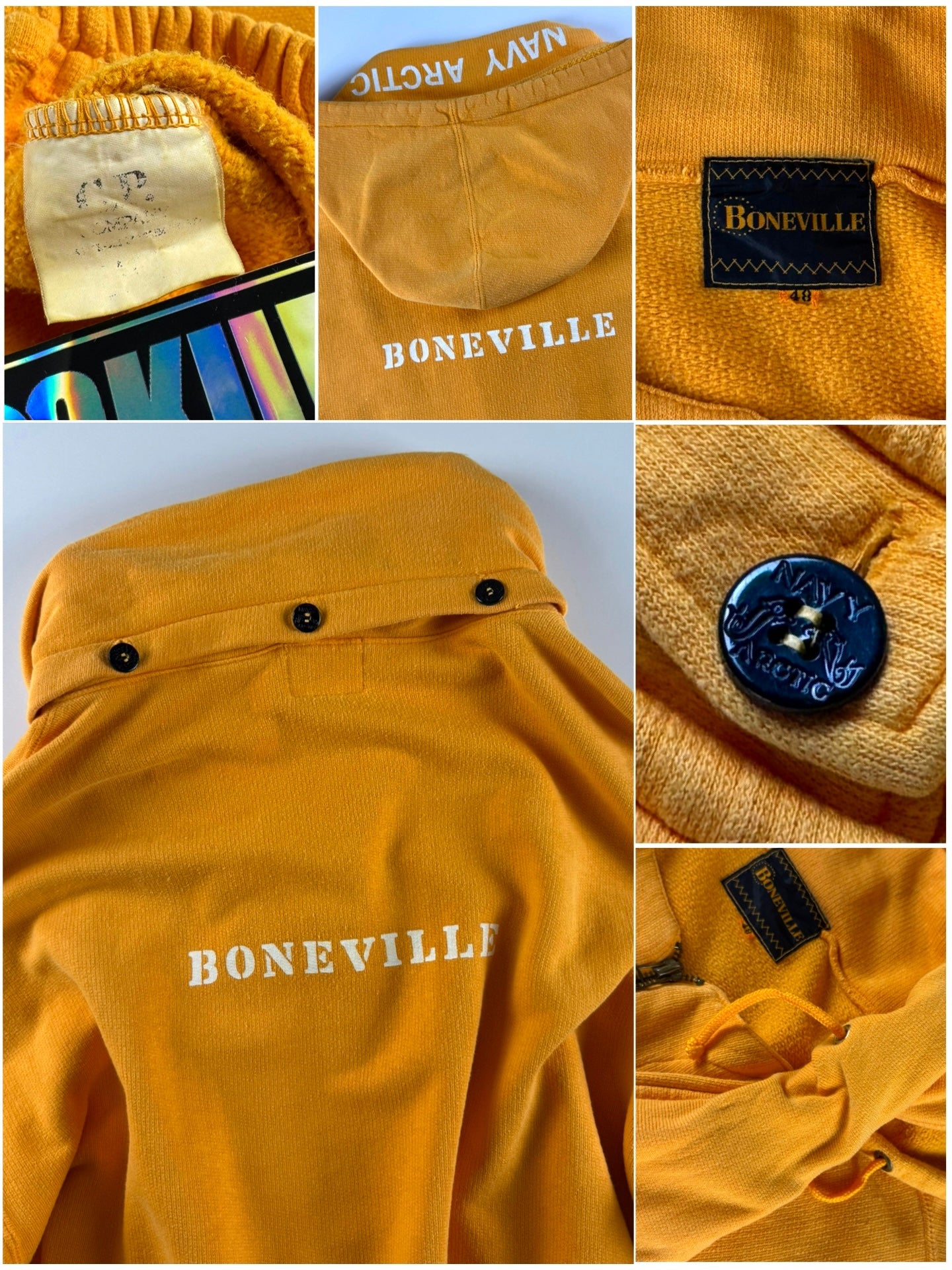 Boneville 1980’s Navy Arctic Hooded Sweatshirt [L]