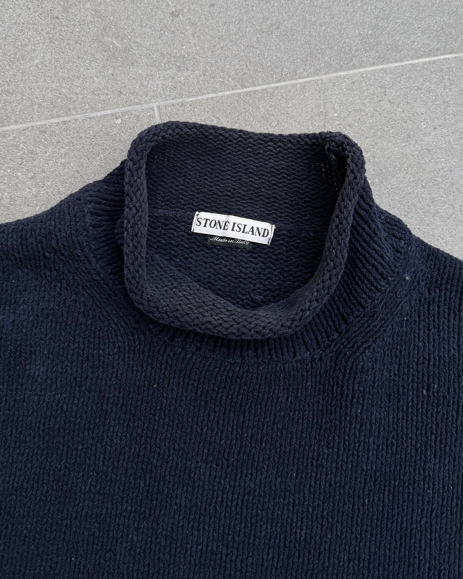 Stone Island 1990’s Mock Neck Knitted Sweater [XL]