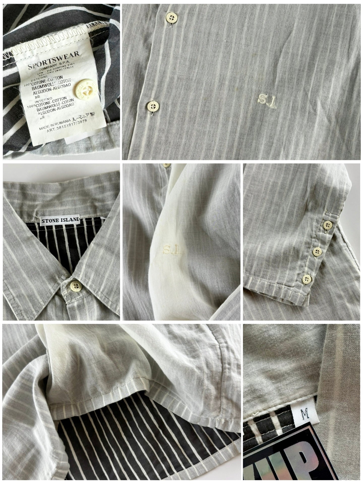 Stone Island SS 2003 Dual Layer Striped Shirt [M]
