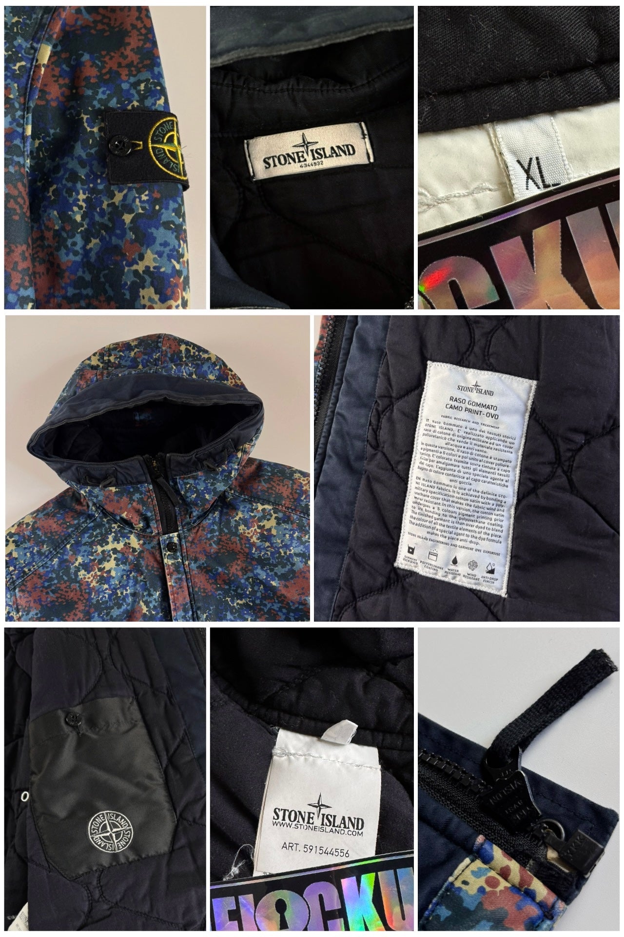 Raso Gommato Camo Print OVD Jacket
