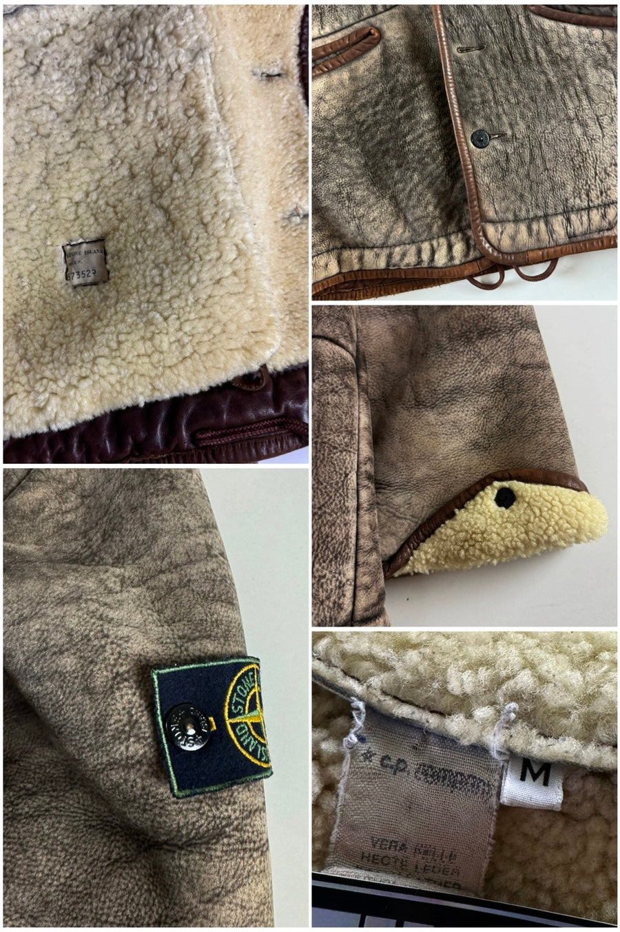 Stone Island 1987 Hooded Sheepskin Shearling Jacket [L]