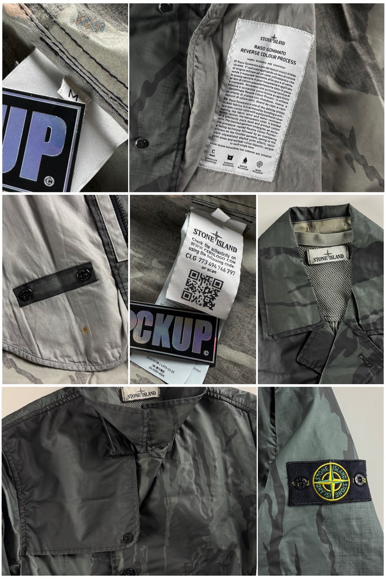 Stone Island SS 2015 Raso Gommato Reverse Colour Process Camo Jacket [M]