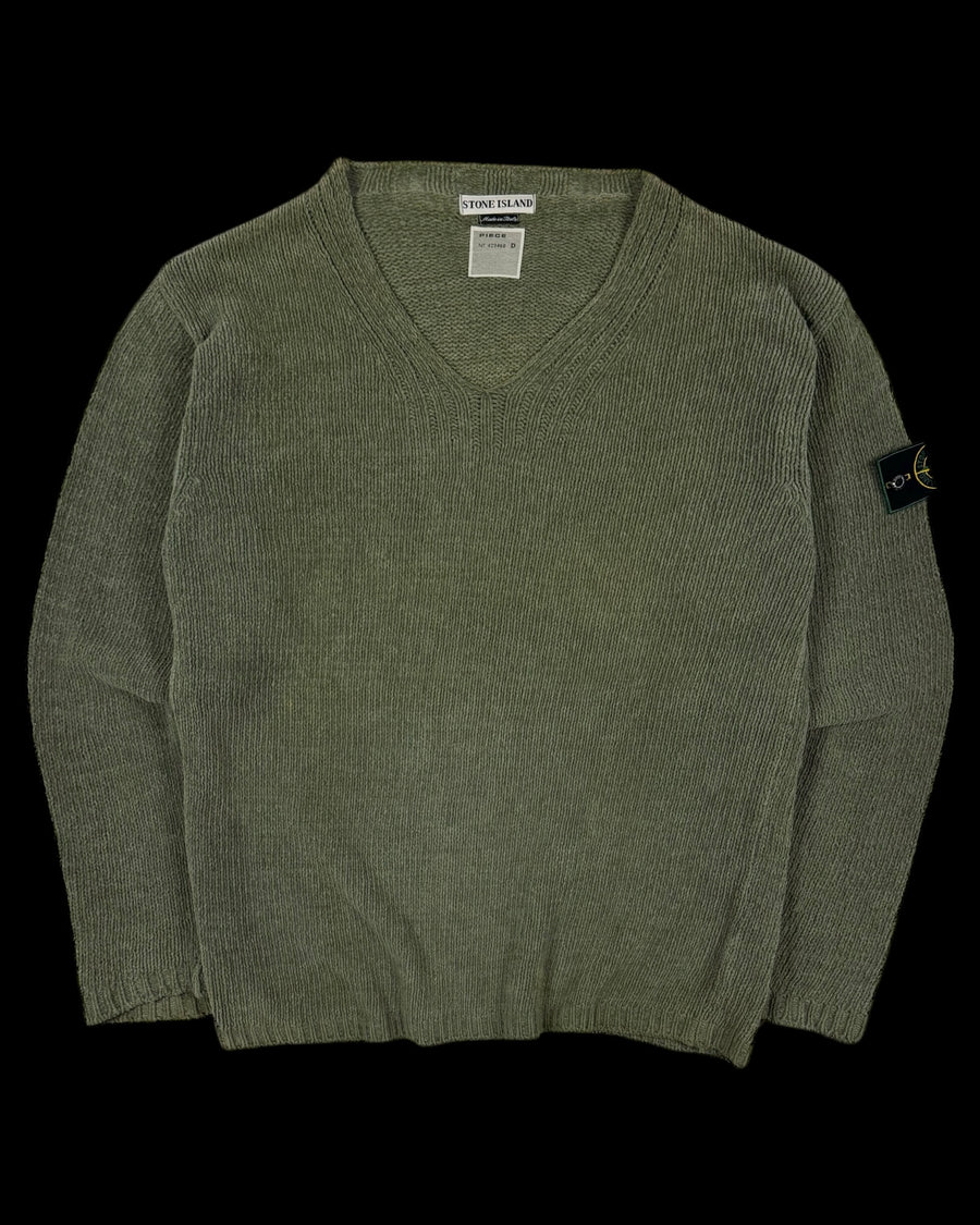 Stone Island SS 1999 Knitted V-Neck Sweater [L]