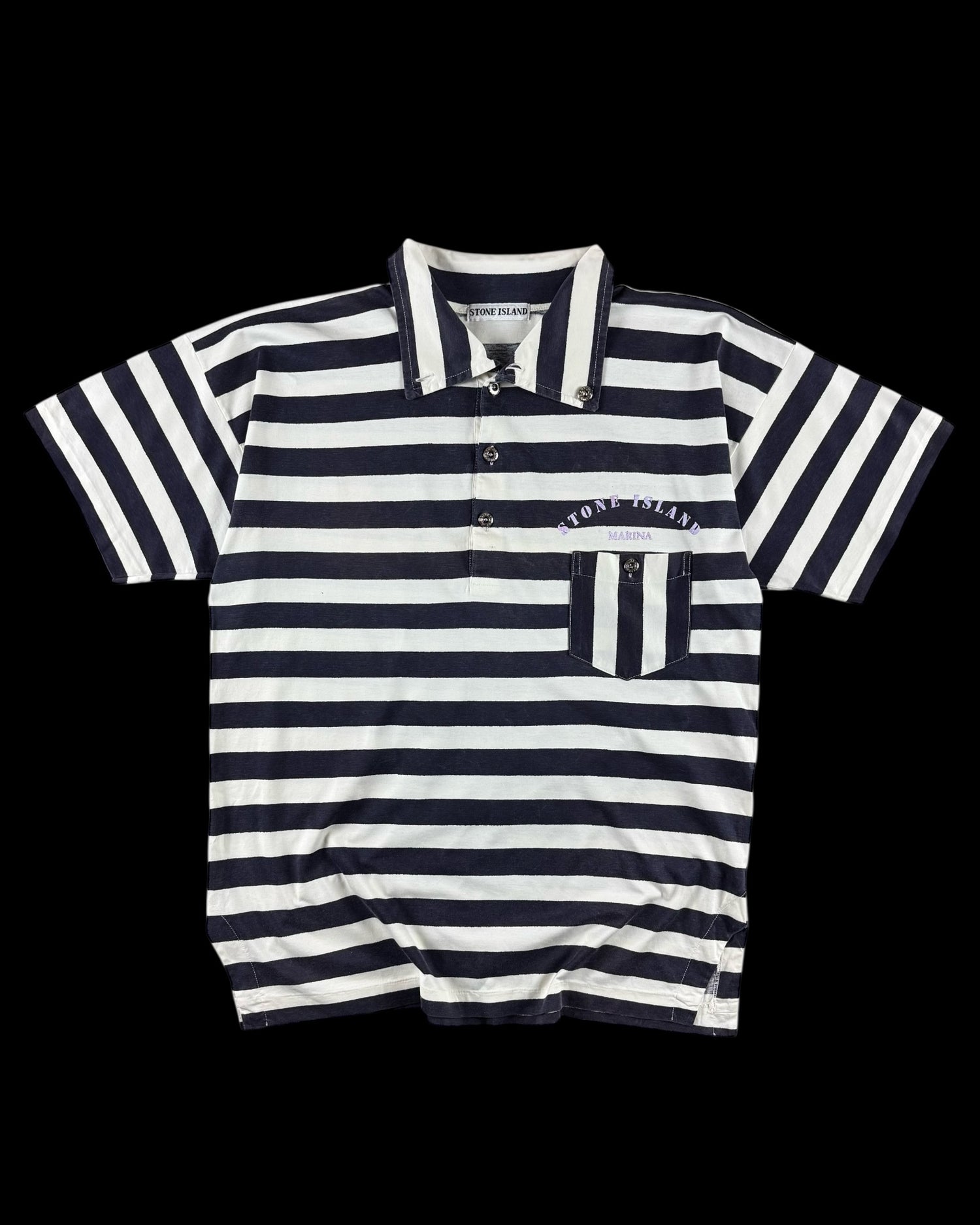 Stone Island 1980’s Reflective Marina Logo Striped [L]