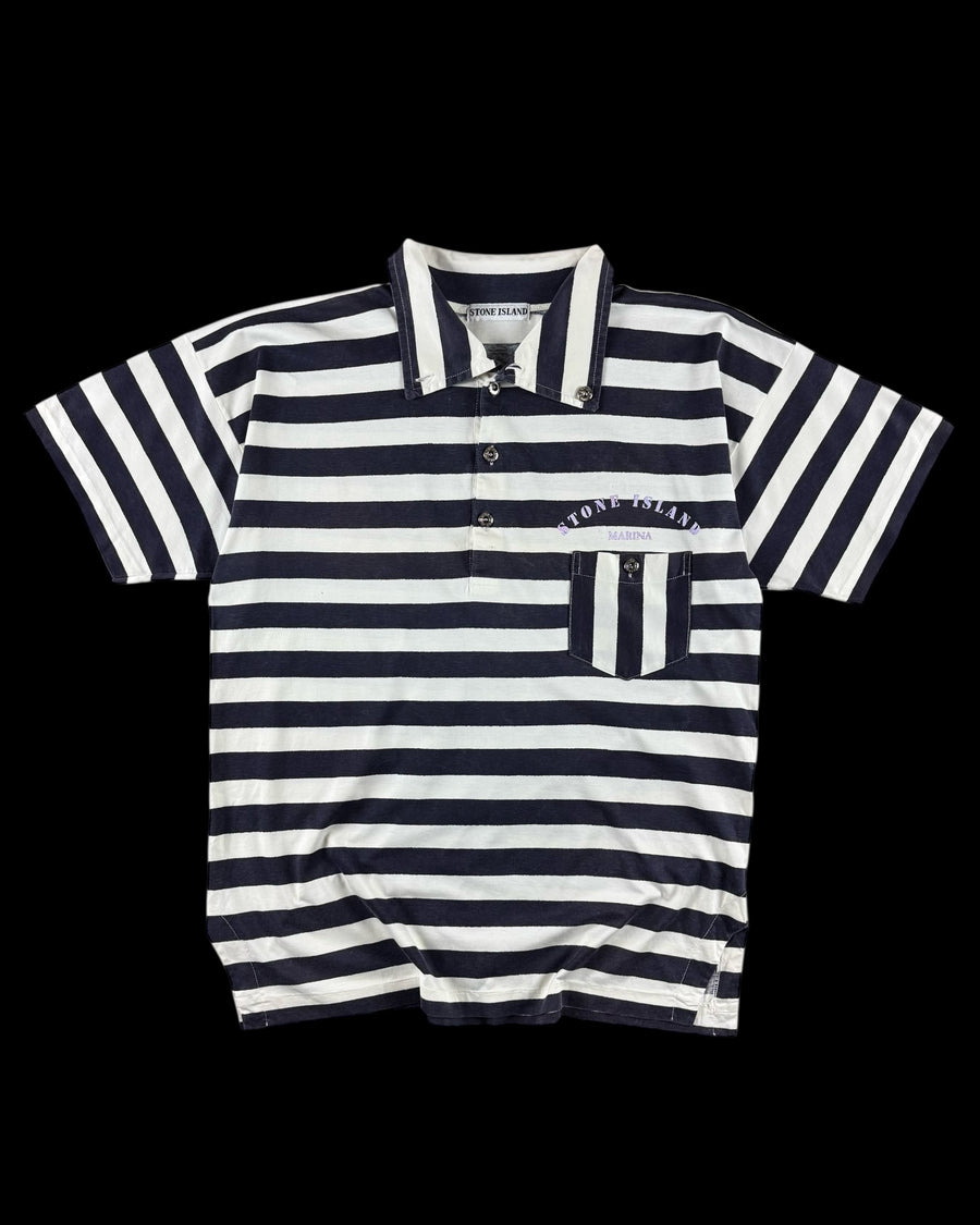 Stone Island 1980’s Reflective Marina Logo Striped [L]