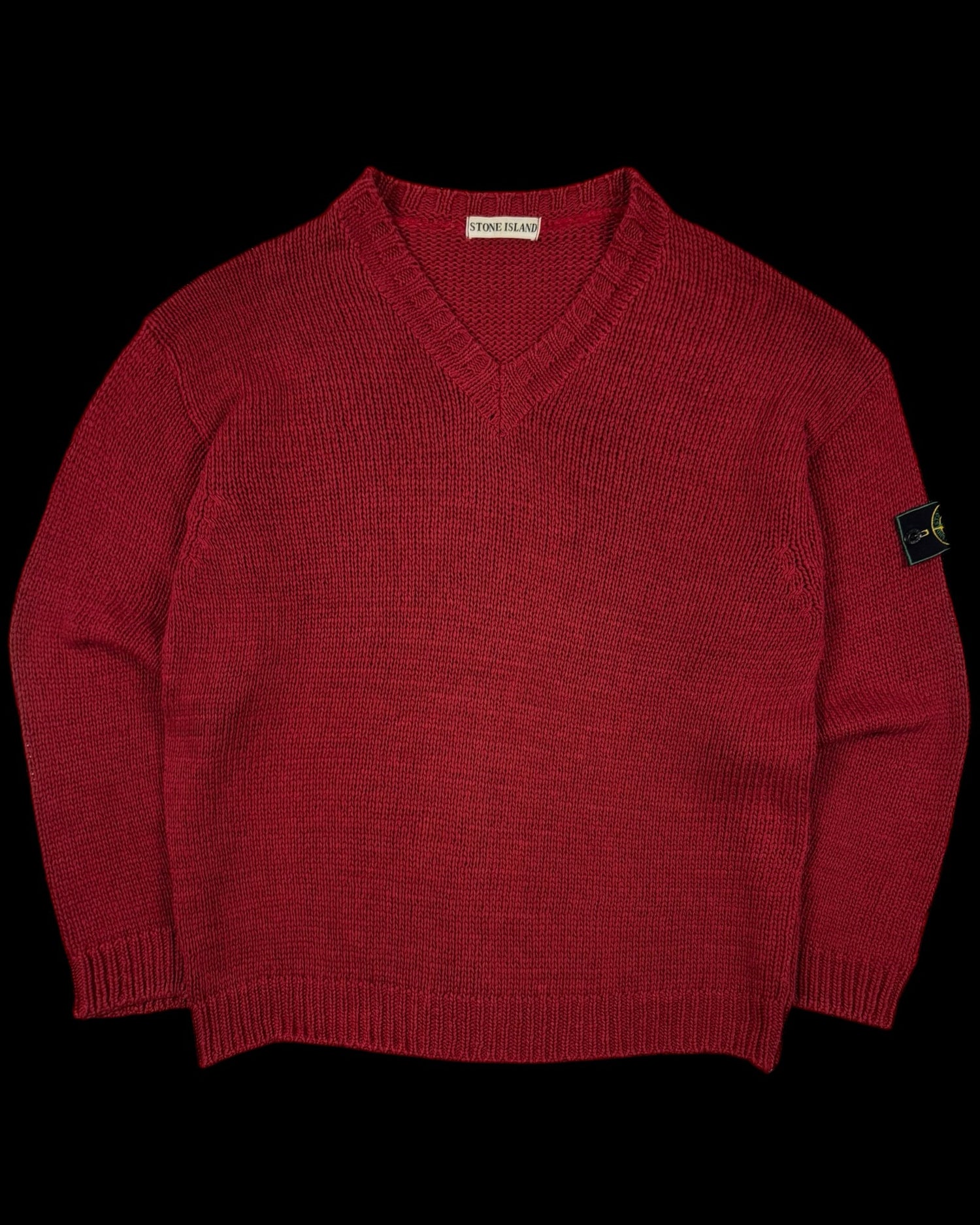 Stone Island 1990’s Knitted V-Neck Sweater [L]