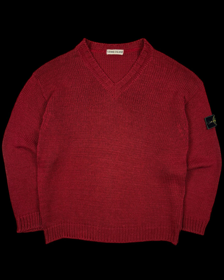 Stone Island 1990’s Knitted V-Neck Sweater [L]