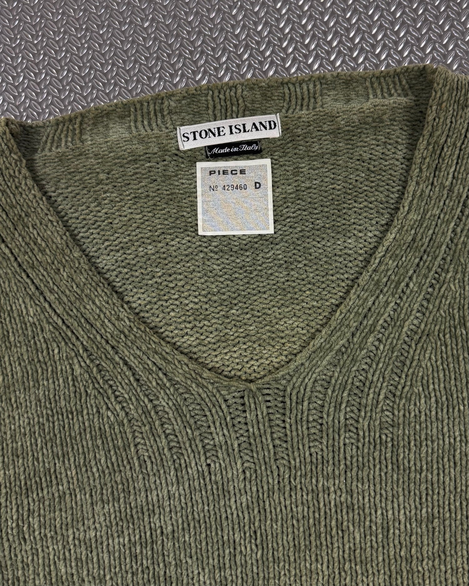 Stone Island SS 1999 Knitted V-Neck Sweater [L]