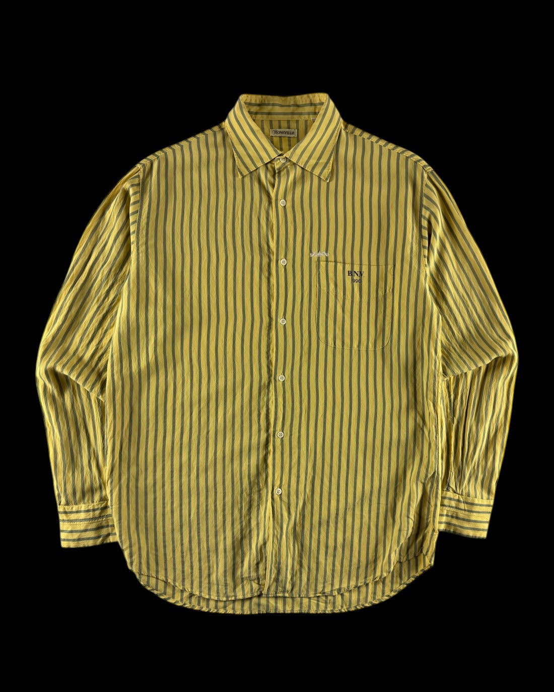 Boneville SS 1990 Striped Button Up Shirt [L]