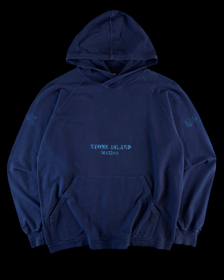 Stone Island 1980’s Marina Reflective Logo Hooded Sweatshirt [XL]