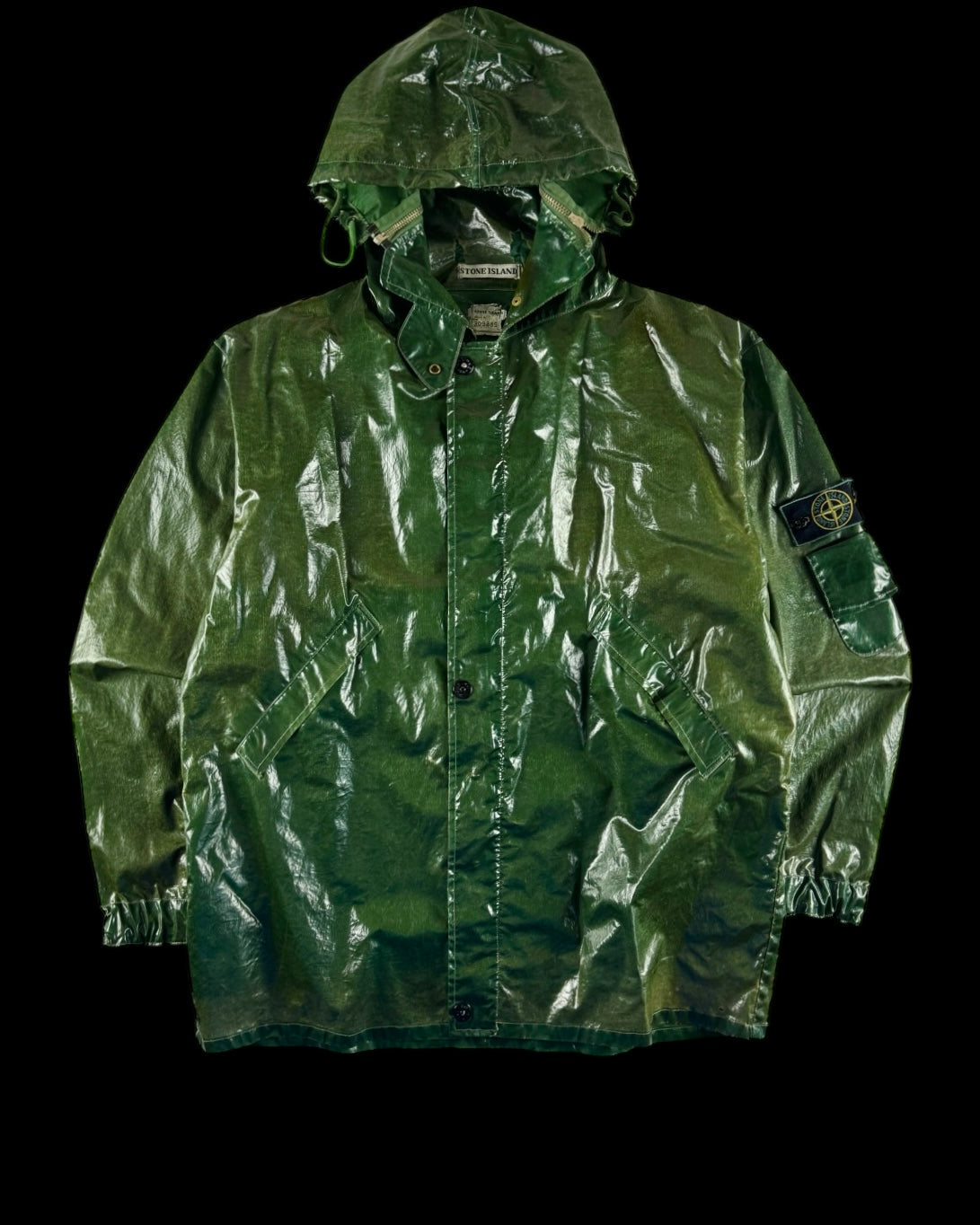 Stone Island AW 1992 Glazed Silk Toffee Wrapper Jacket [XL]
