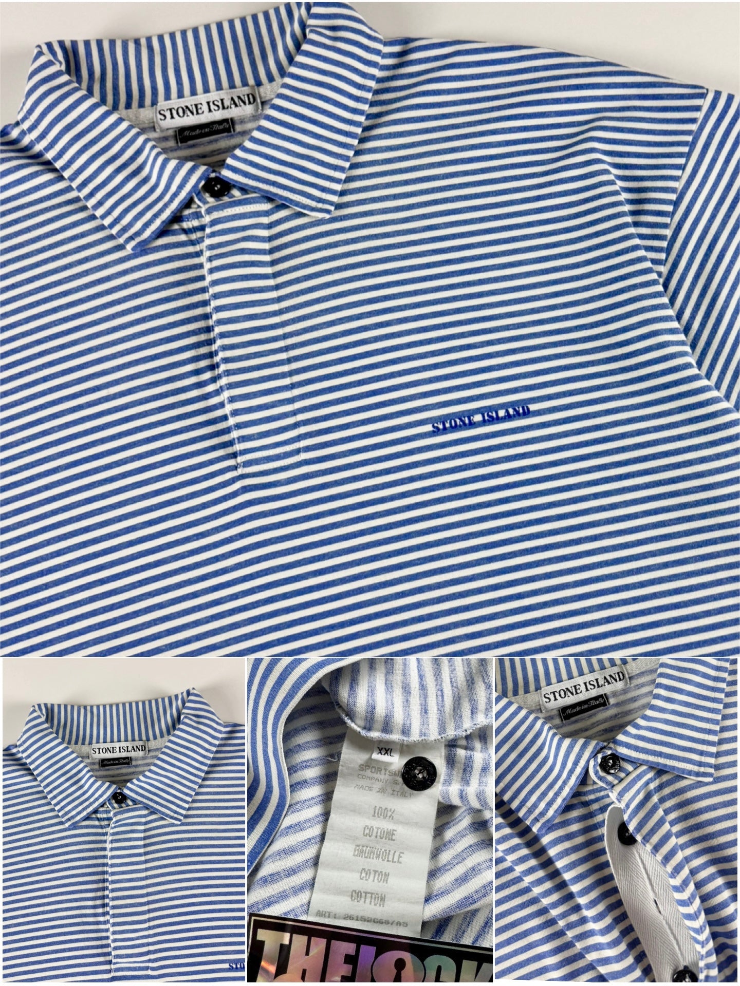 Stone Island SS 1997 Striped Spellout Polo [XXL]