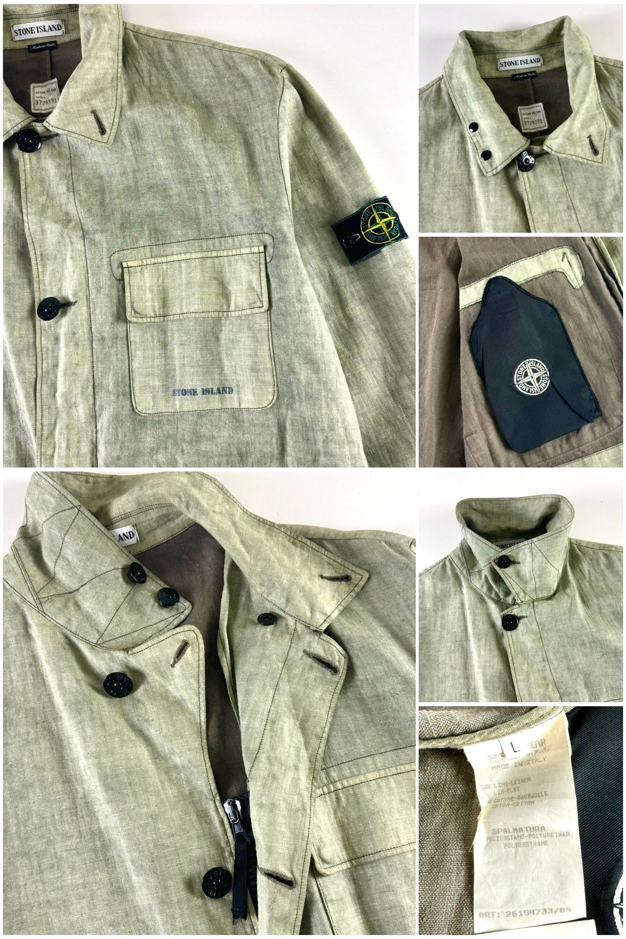 Stone Island 1997 Lino Flax Field Jacket [L]