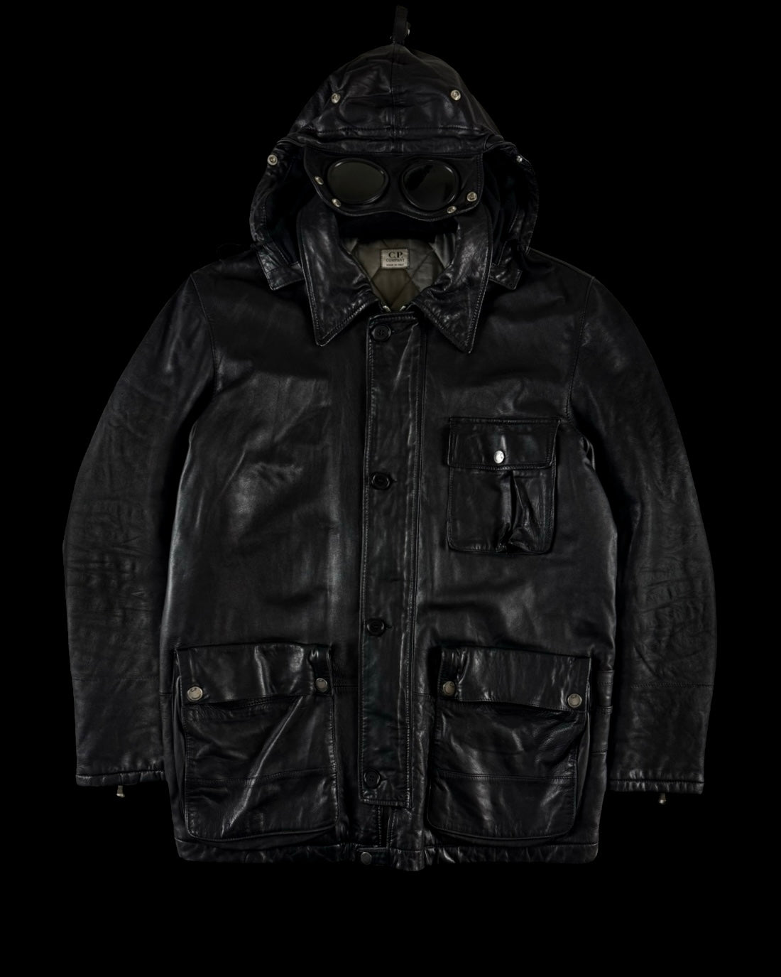 C.P. Company AW 2004 30th Anniversary Lambskin Leather Millie Miglia Goggle Jacket [XL]