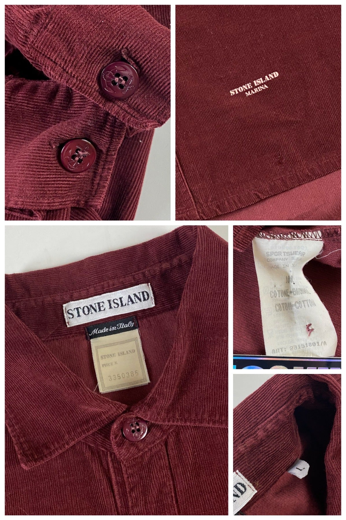 Stone Island 1995 Marina Corduroy Casual Shirt [L]